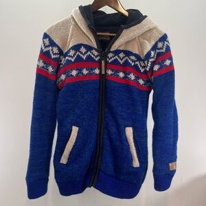 Kyber Outerwear 100% Wool Made In Nepal Hooded Zip Up Jacket-Women Small